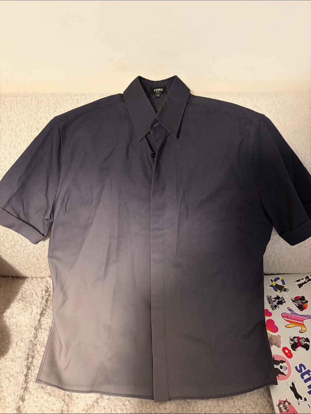 Fendi Black Gradient Spotlight Short Sleeve Shirt